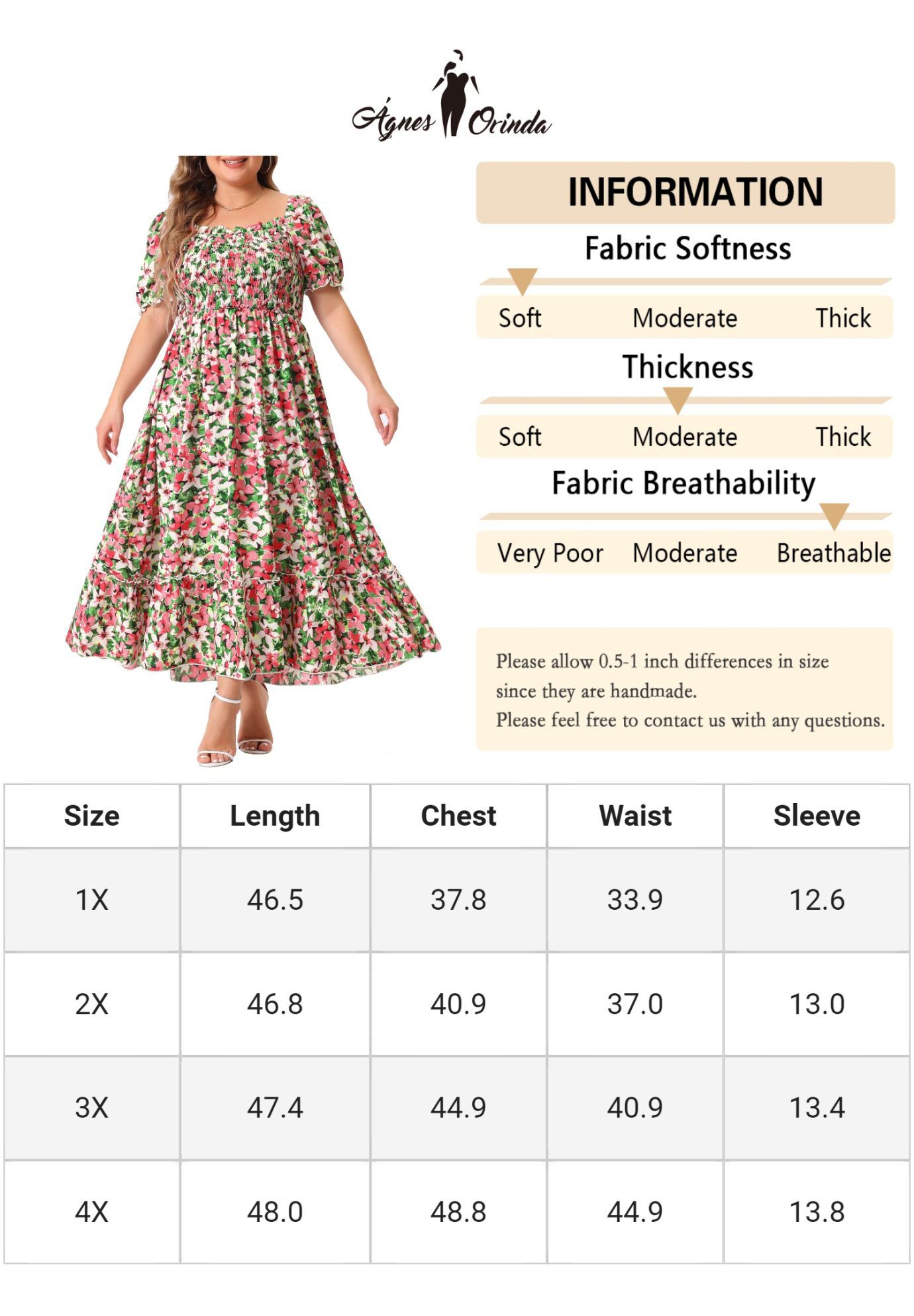 Short Sleeve Shirred Square Neck Floral Maxi Dress, Pink Green / Pink, alternate image number 4