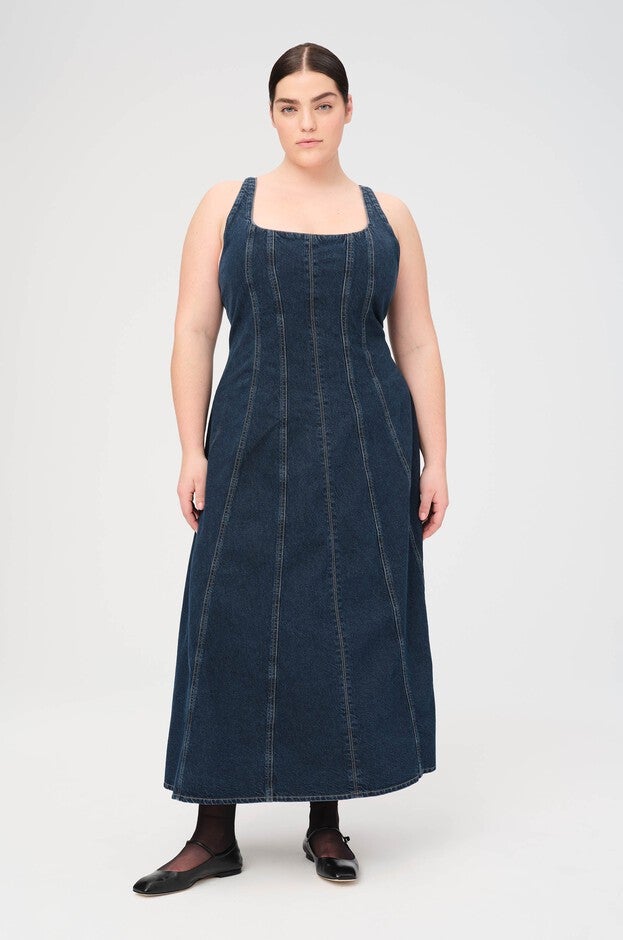 PSA PLUS - DENIM MAXI DRESS | UNDER PRESSURE, UNDER PRESSURE / Dark Wash, alternate image number null