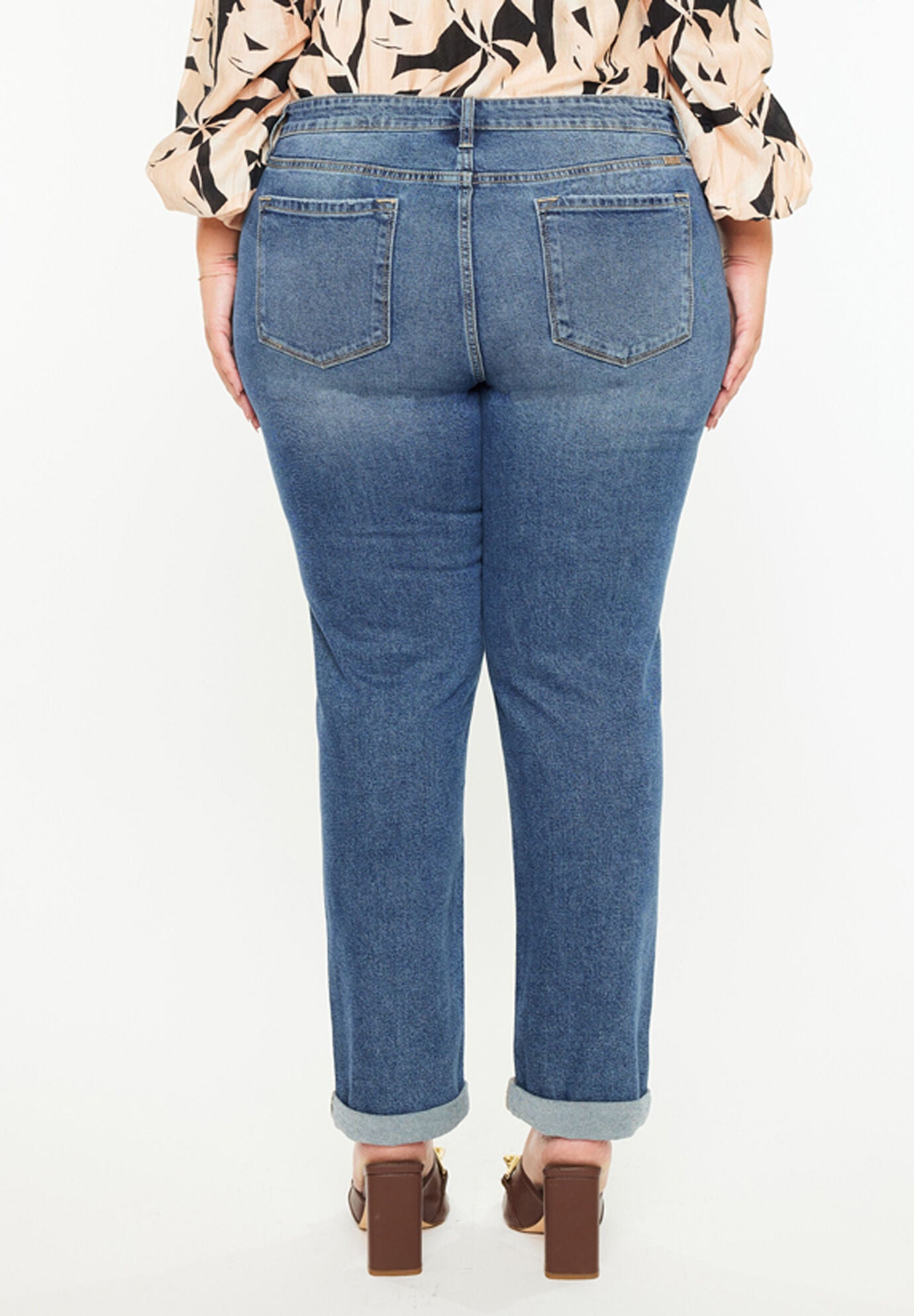 Harper Essentials Mid Rise Slim Straight Jean (Plus Size), Dark Wash / Dark Wash, alternate image number 4