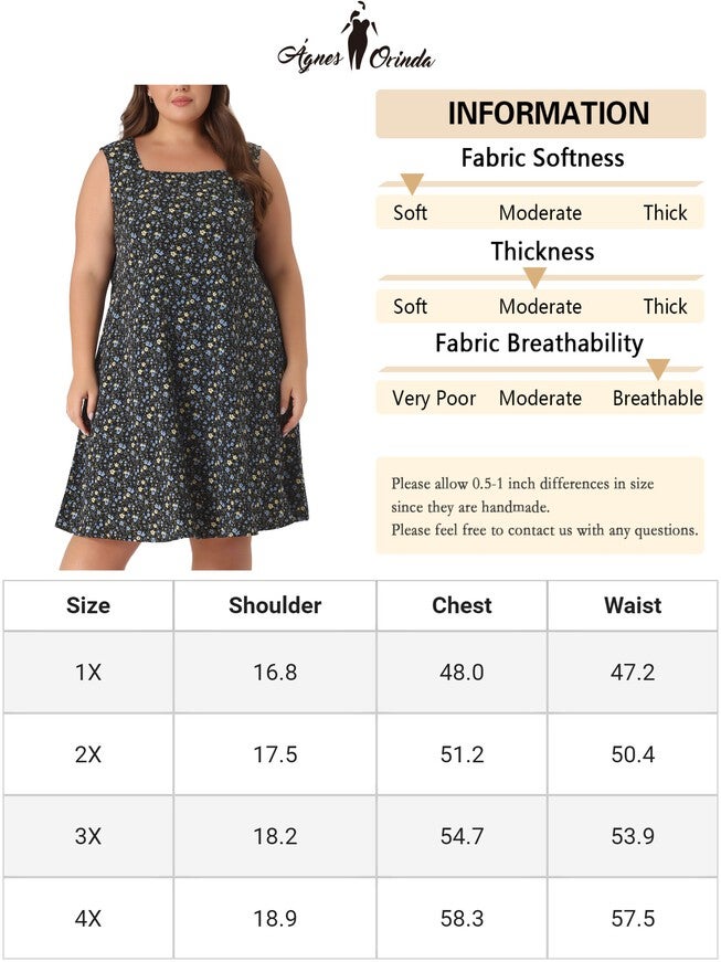 Sleeveless Square Neck Floral Printed Midi Dress, Black / Black, alternate image number 4