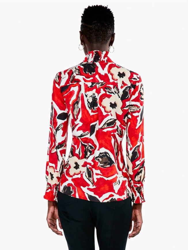 PETAL POP TOP IN RED MULTI, , alternate image number null
