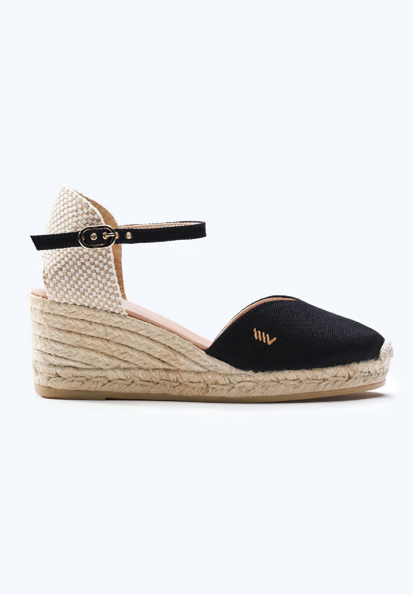 Reus Canvas Espadrille Wedges, Black / Black, hi-res image number 0