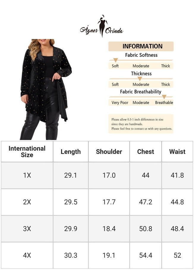 OPEN FRONT DRAPED SHINY VELVET CARDIGAN, Black / Black, alternate image number 4