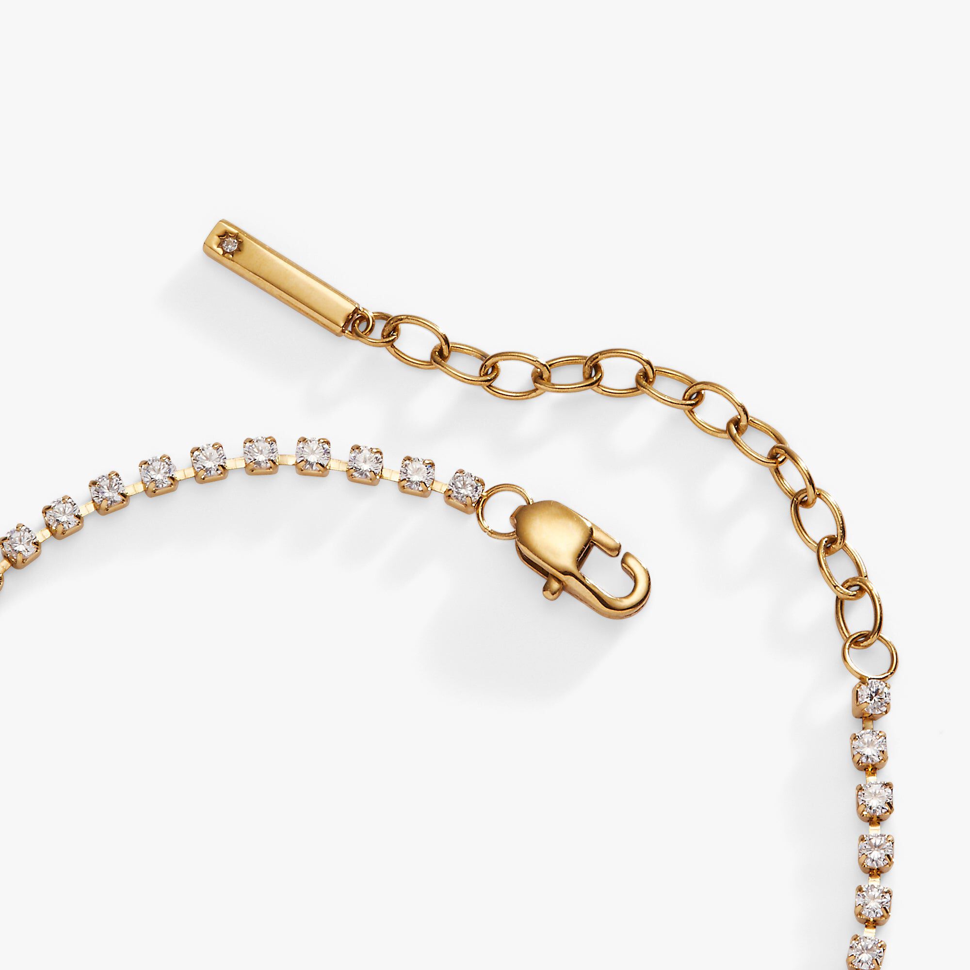 &quot;Bride&quot; Crystal Tennis Bracelet, Gold / Gold, alternate image number 2