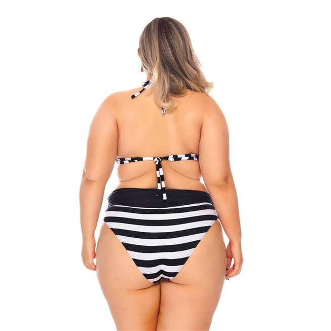 Bikini Bottom With Skirt, Black Stripe / Black, alternate image number null