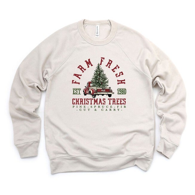 Farm Fresh Cut And Carry Premium Bella Canvas Graphic Sweatshirt, Dust / Cream, hi-res image number 0