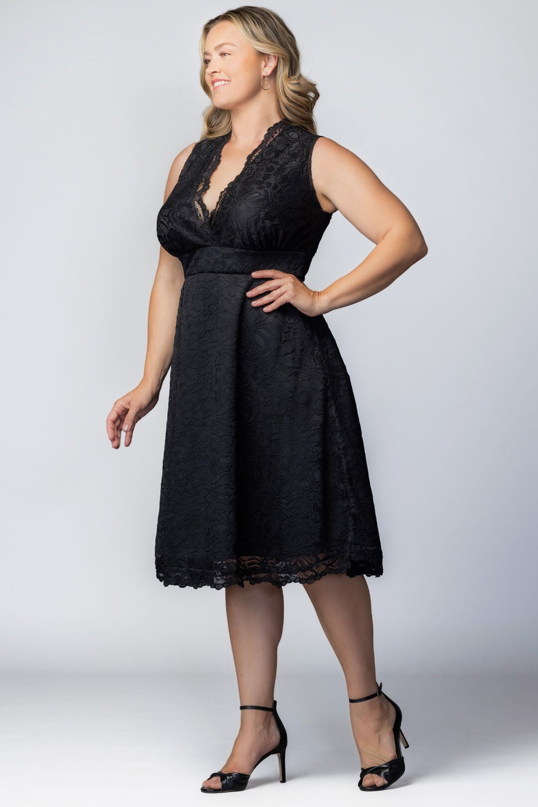 Pin Up Boudoir Lace Cocktail Dress, Onyx / Black, alternate image number 3