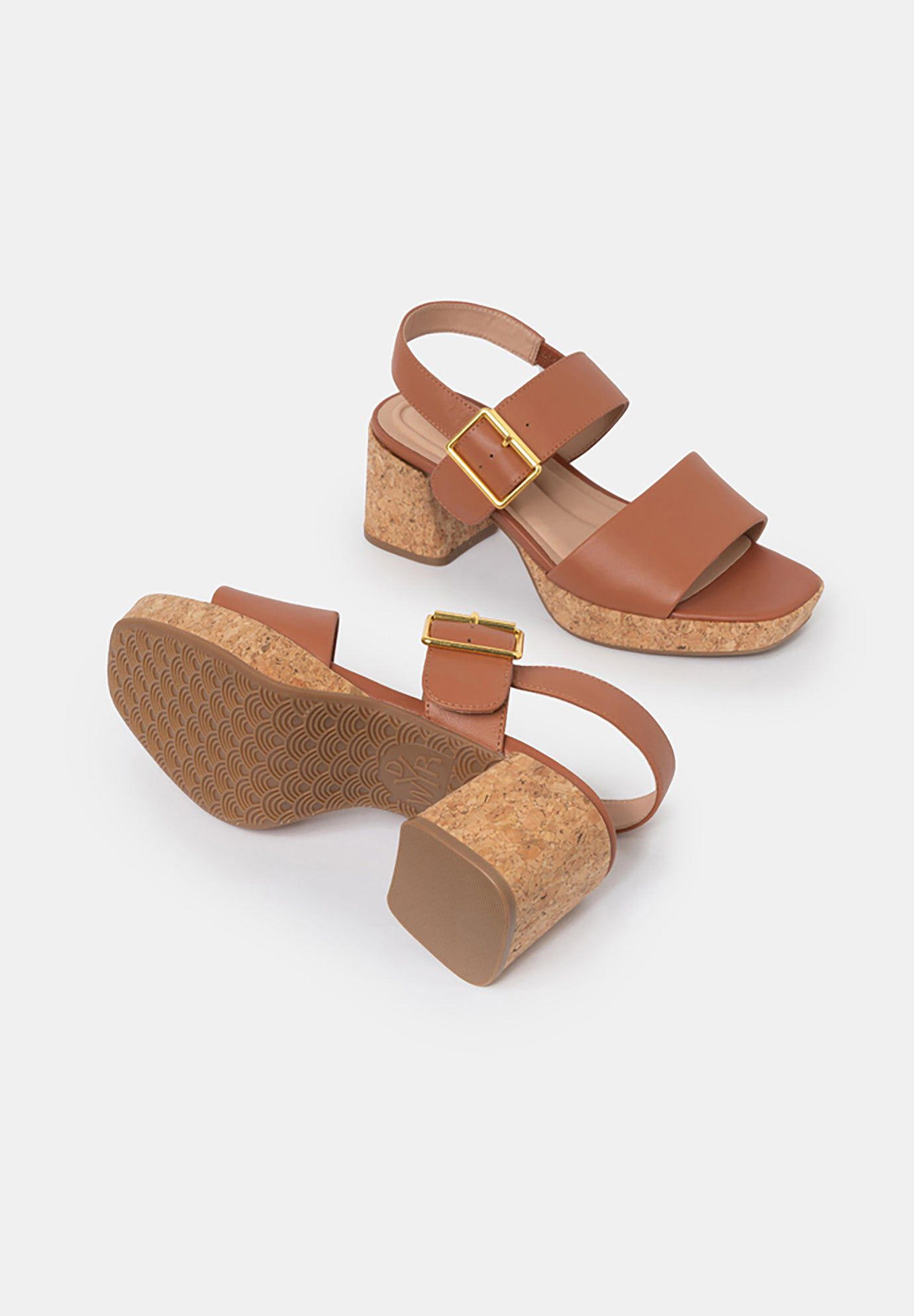 Monroe Two-Strap Platform Sandals, Cognac / Burnt Orange, alternate image number 3