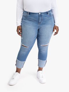TRACEY DISTRESSED CUFFED SKINNY JEAN