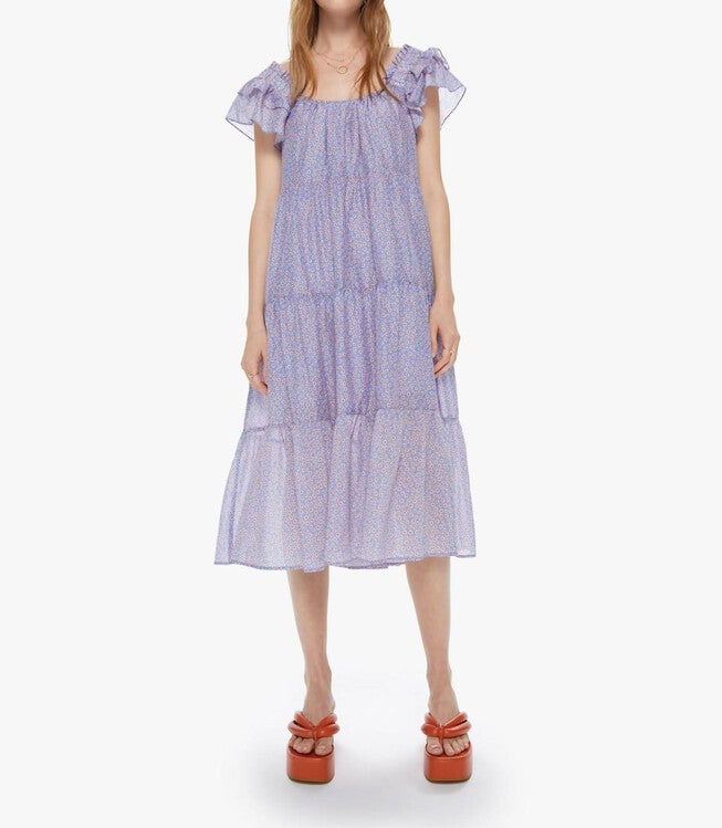 LARKEN DRESS IN BLU FLORA, Blu Flora / Purple, hi-res image number 0