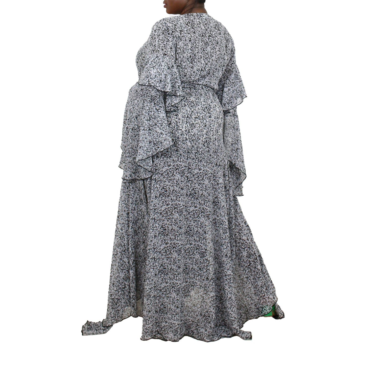 Korinne Deluxe Kaftan Black & White Abstract Print, BlackWhite / Black, alternate image number 3