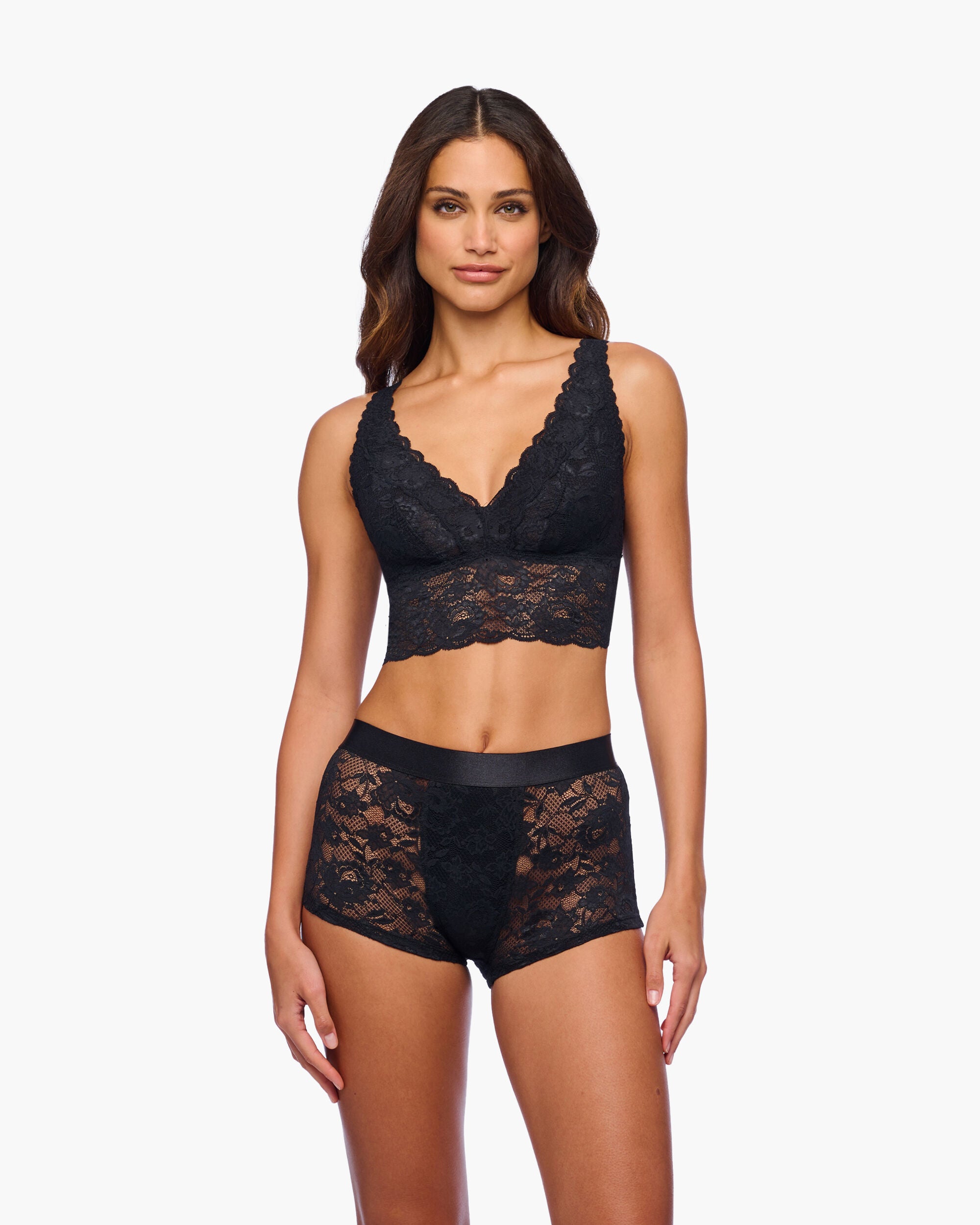 Nsn Plungie Longline Bralette, Black / Black, hi-res image number 0