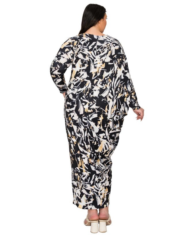 Asher Asymmetrical Dress, Black Taupe / Black, alternate image number 2