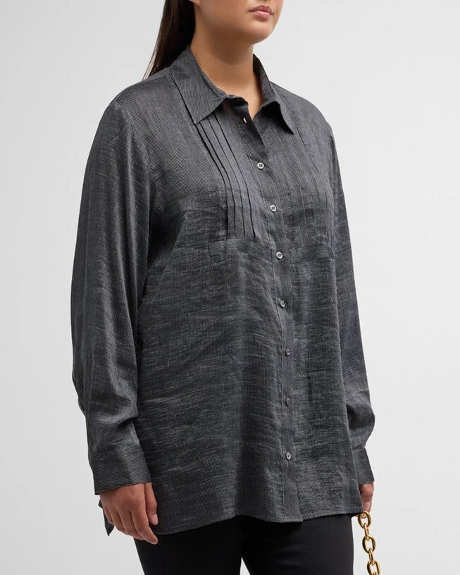 Drea Tunic, Charcoal Stripes / Charcoal Grey, alternate image number 1