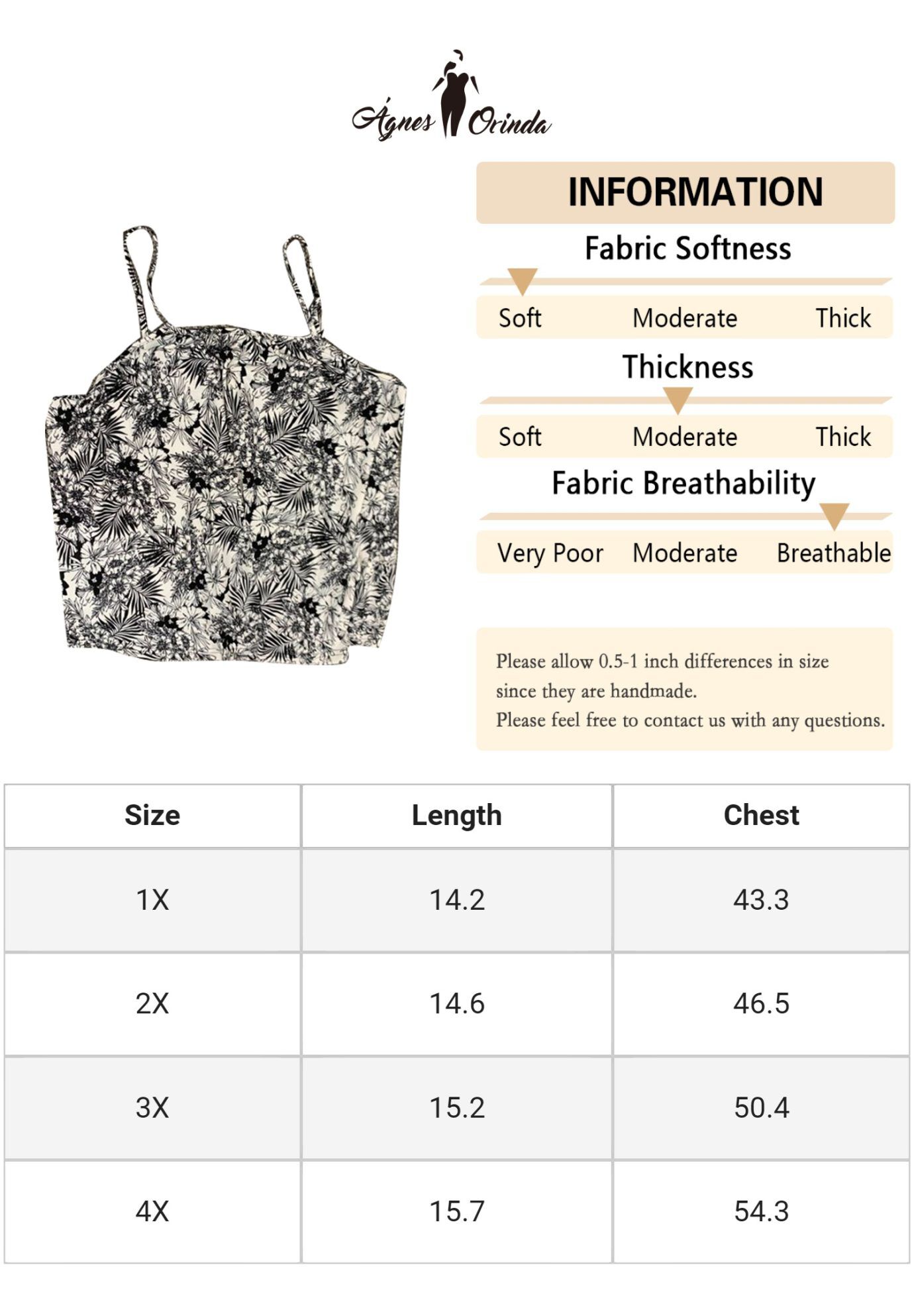 Boho Floral Loose Cami Spaghetti Strap Tunic, Black / Black, alternate image number 4