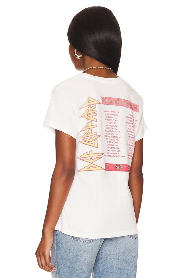 DEF LEPPARD 1993 NEVER ENDING WEEKEND TOUR TEE IN VINTAGE WHITE, Vintage White / White, alternate image number 2