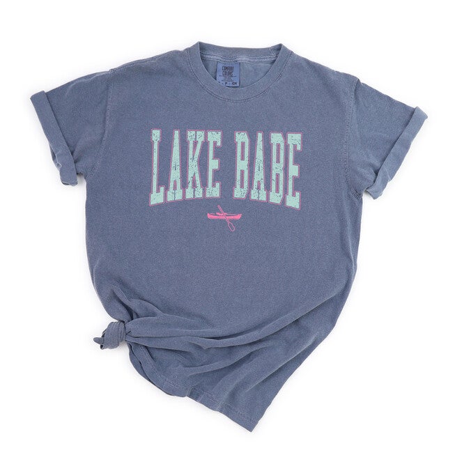 Lake Babe Canoe Garment Dyed Tee, Blue Jean / Chambray Denim Medium, hi-res image number null