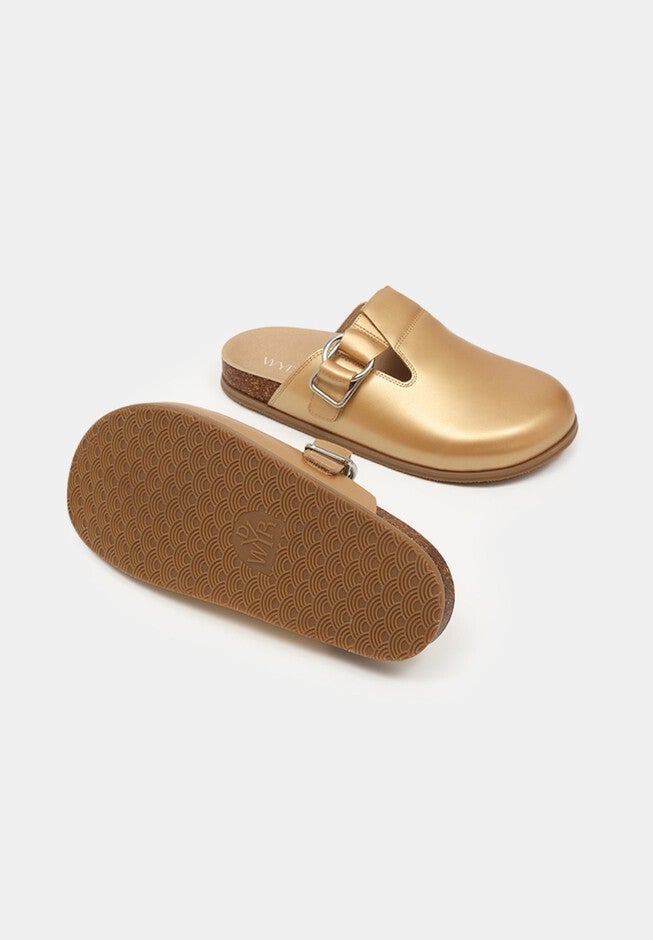 Sedona Closed Toe Mules, Metallic Gold / Gold, alternate image number 3