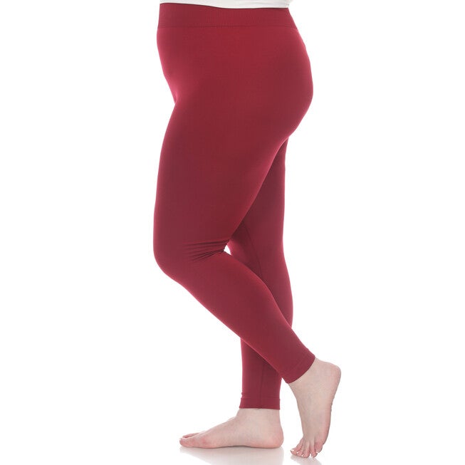 Super-Stretch Solid Leggings, Burgundy / Burgundy, alternate image number 3