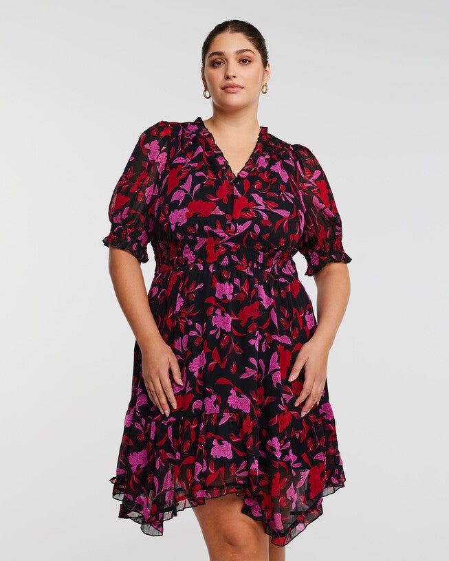 Mystique Floral Mini Dress, PRINT / Pink, hi-res image number 0