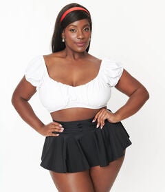 White Off The Shoulder Swim Top
