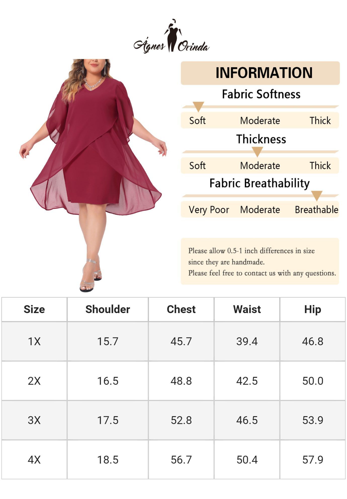 Mesh Wedding Guest Party Chiffon Cocktail Overlay Short Dress, Red / Red, alternate image number 4