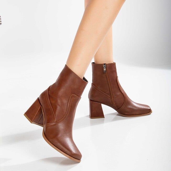 MAYA - COGNAC BROWN ANKLE BOOTS, BROWN / Brown, alternate image number 2