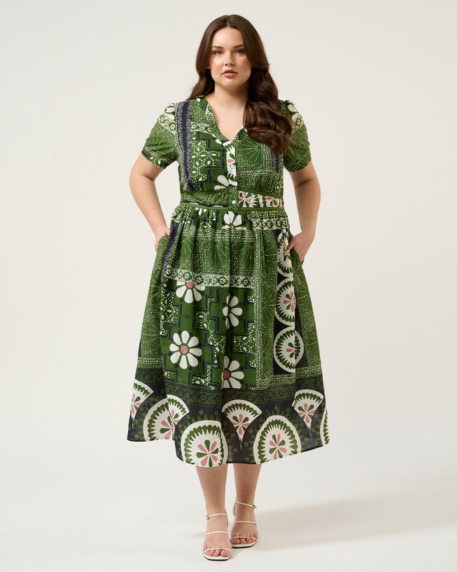 Ethereal Dress, Green Tile / Olive Green, alternate image number null