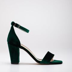 JESS - GREEN VELVET SANDALS