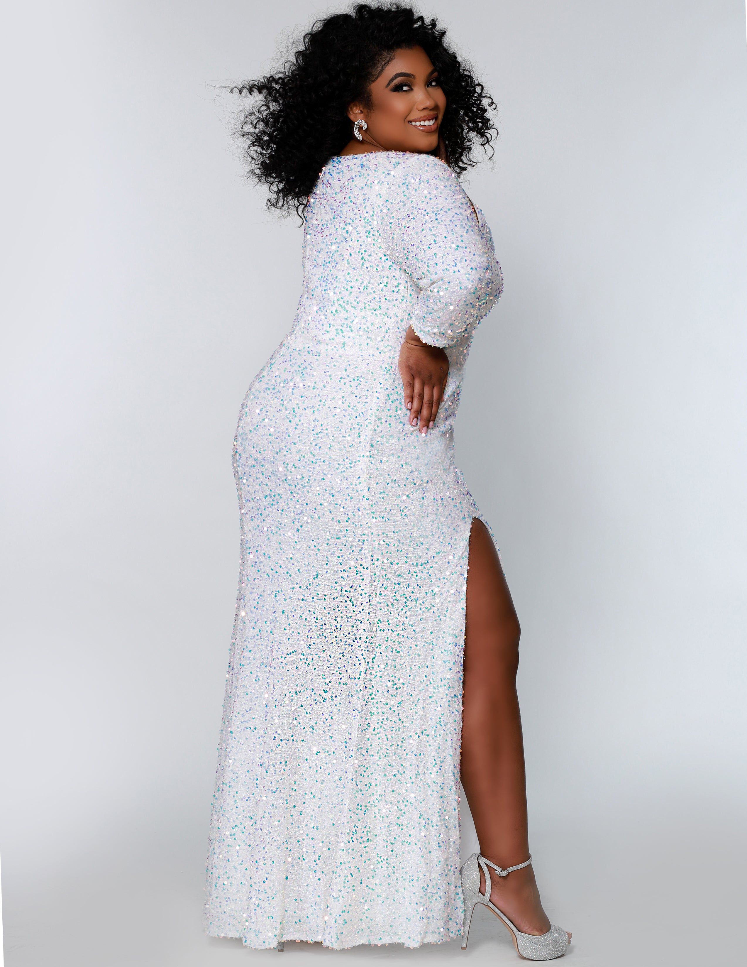 UNMISTAKABLE EVENING DRESS, Pearlescent / White, alternate image number 1