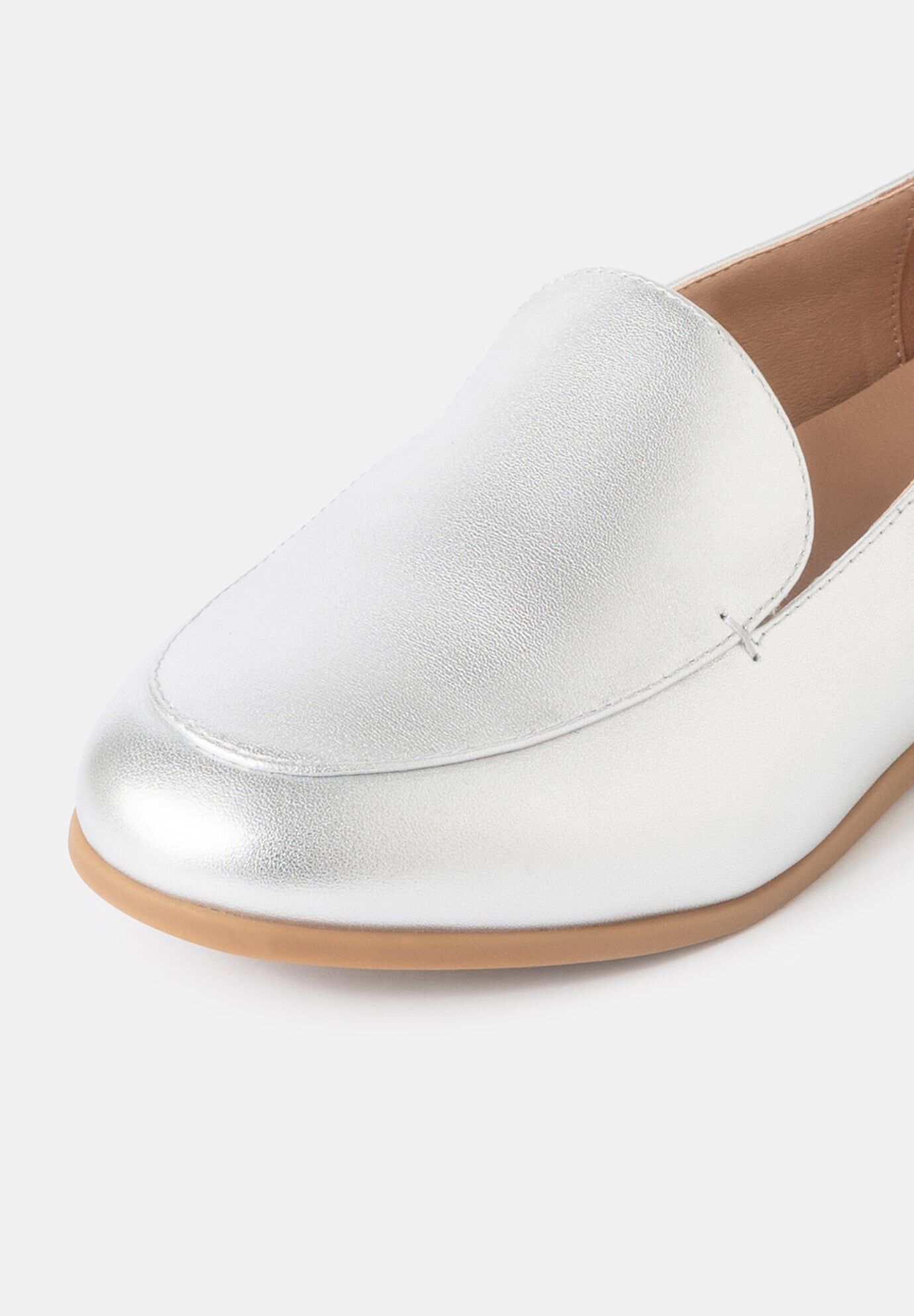 Blake Flat Loafers, Metallic Silver / Silver, alternate image number 2