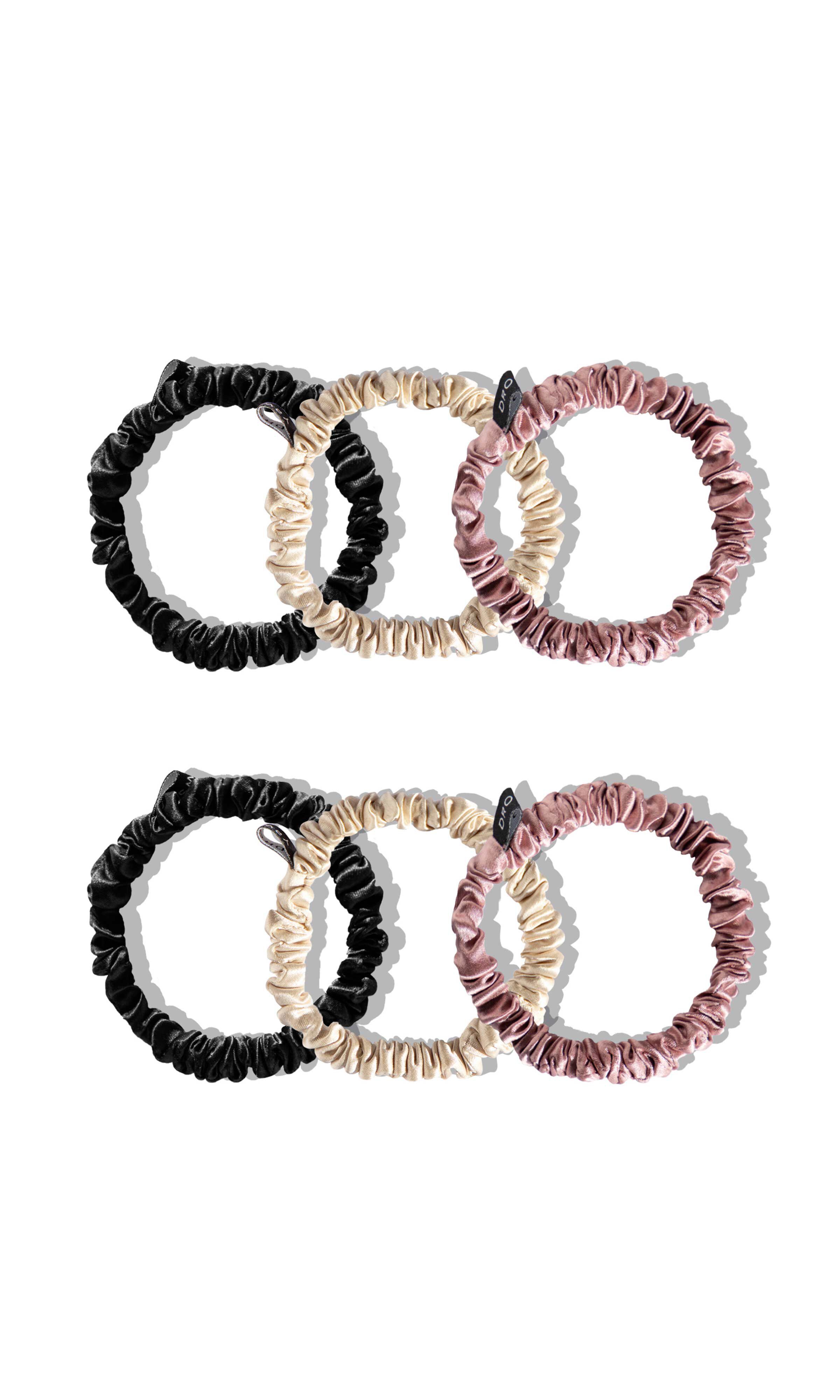 Skinny Scrunchie Set, Damask Rose / Pink, hi-res image number 0