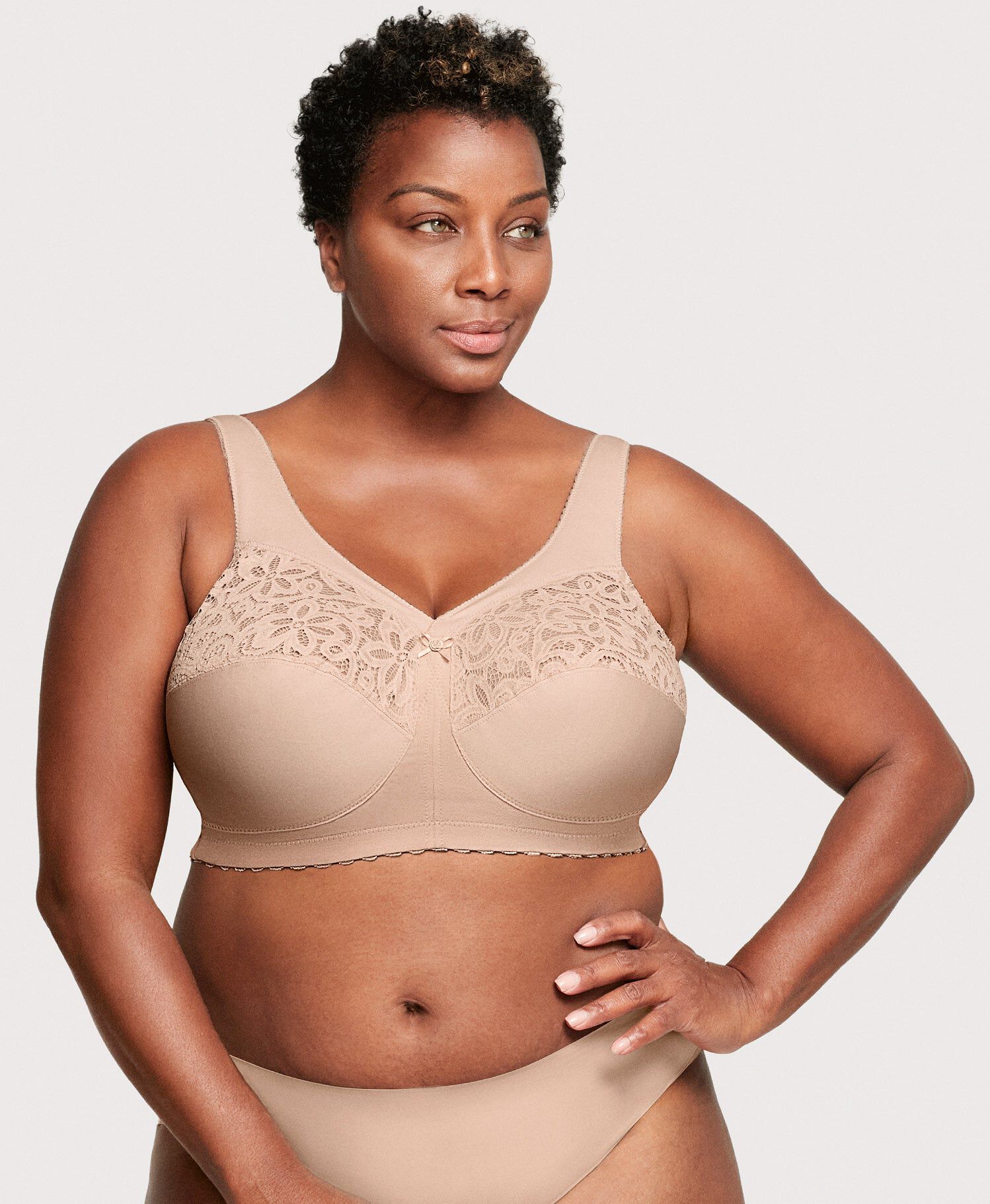 MagicLift Cotton Support Bra, Cafe / Tan, alternate image number 3