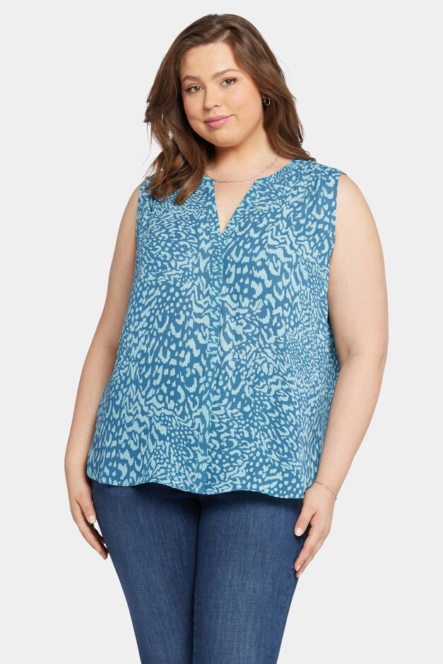 Sleeveless Pintuck Blouse, Agness / Light Blue, hi-res image number null