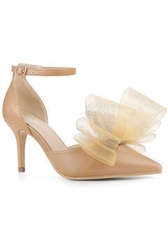 Bow Tie Ankle Strap Stiletto High Heels Wedding Pumps