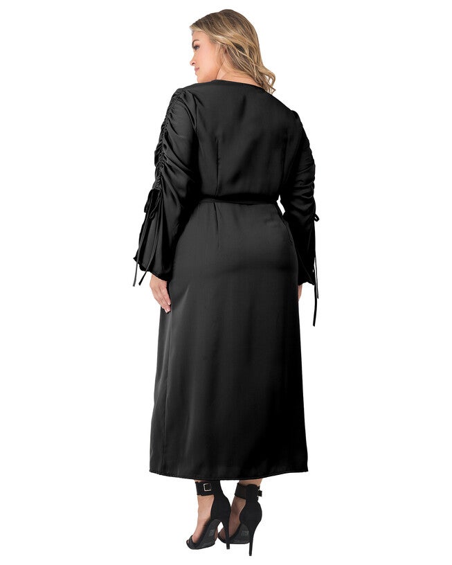 Standards & Practices Long Sleeve Maxi Wrap Dress, , alternate image number 5