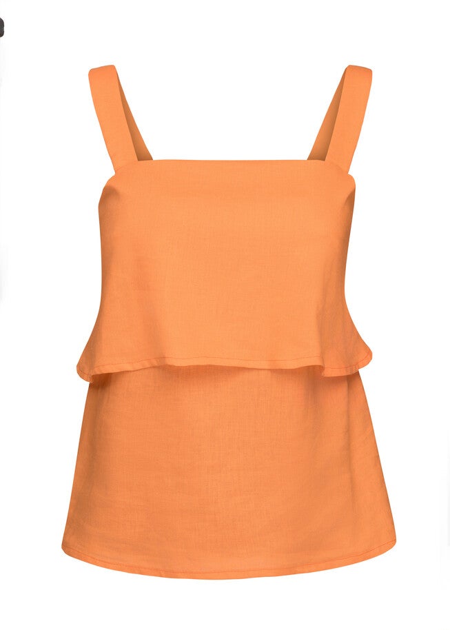 Orange Linen Layered Tank, Orange / Orange, alternate image number 2