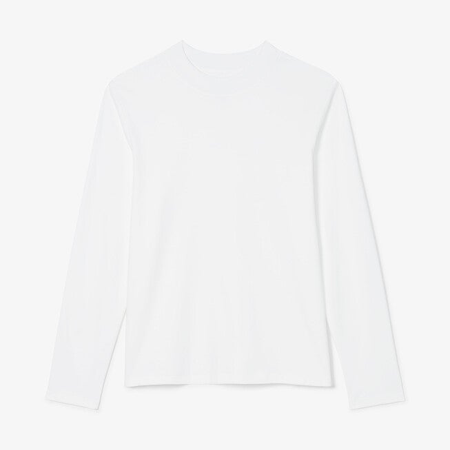 Raquel Long-Sleeve Tee - Organic Pima Cotton, White / White, alternate image number 3