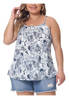 Boho Floral Loose Cami Spaghetti Strap Tunic