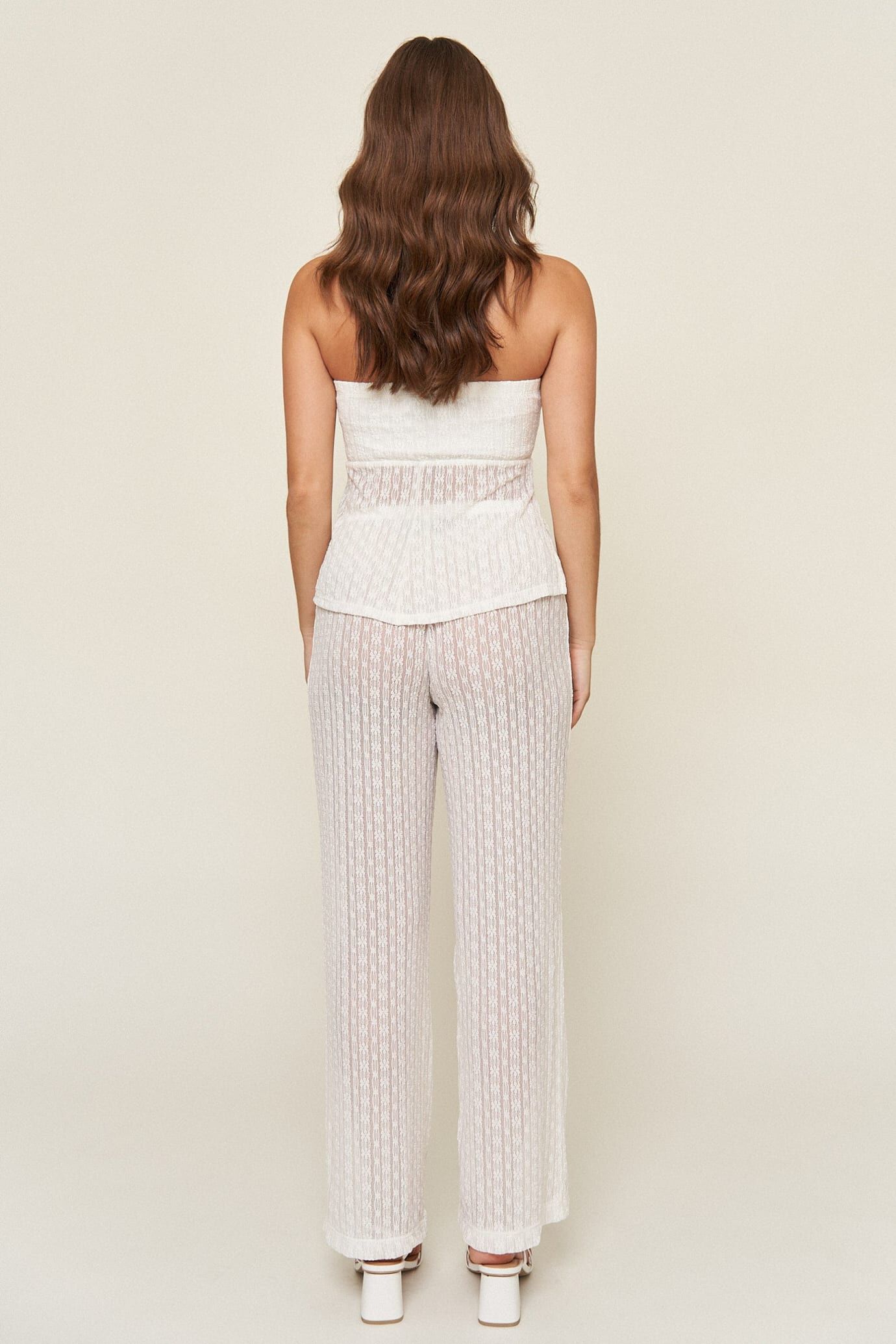 Elaine Lace Pant, White / White, alternate image number 3
