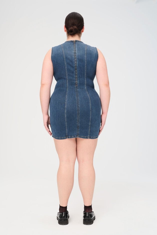 OPO PLUS - DENIM MINI DRESS | TAKE OFF, TAKE OFF / Dark Wash, alternate image number 2