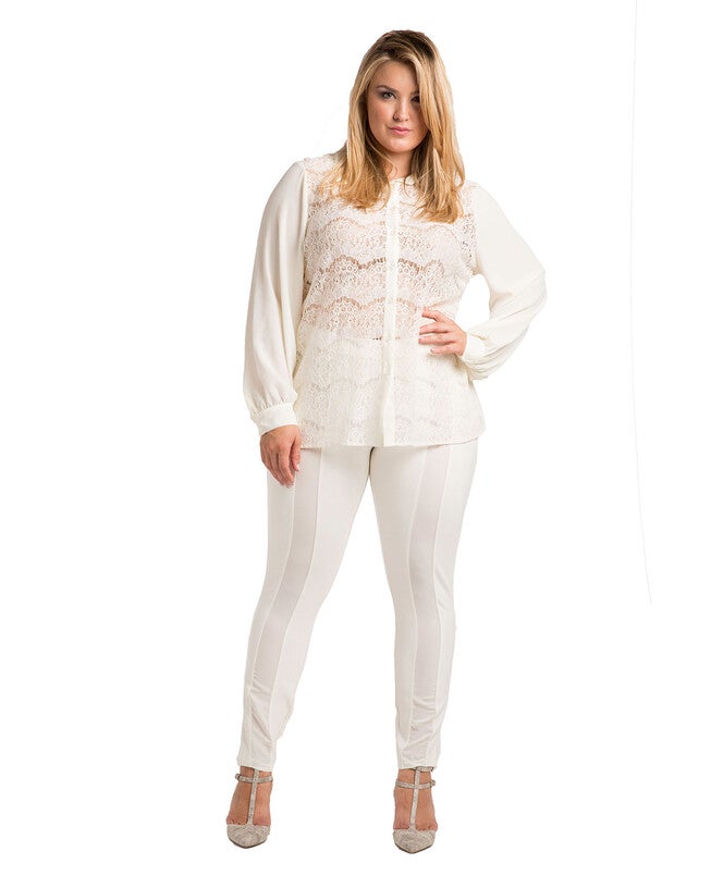 Cindy Ponte Legging with Sheer Panel, , alternate image number 7