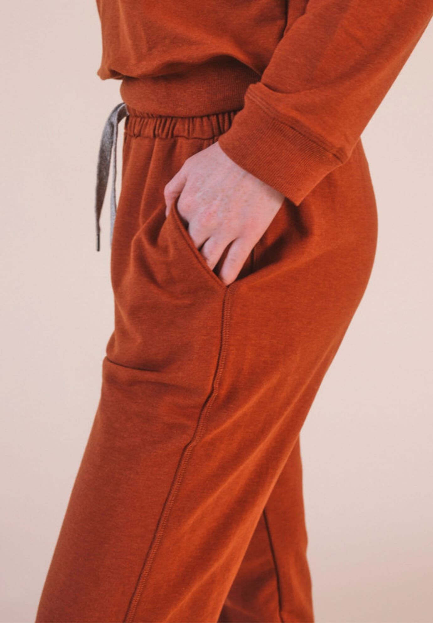 Plus Agnes Organic Cotton + Tencel Jogger Pant, Rust / Rust, alternate image number 2