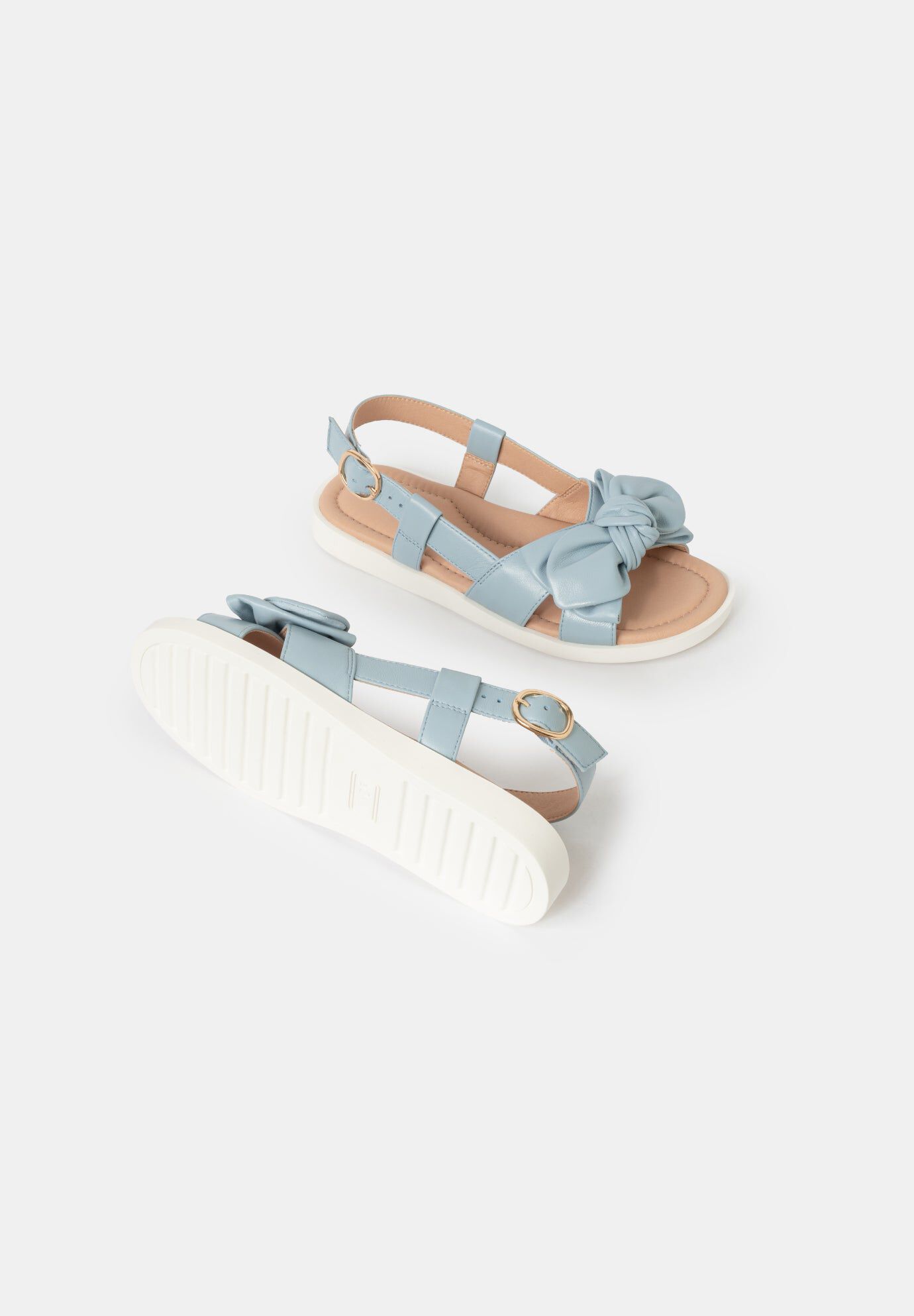 Palma Bow Mini-Wedge Slides, Sky Blue / Light Blue, alternate image number 2