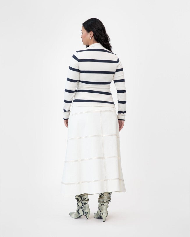 Ellicot Top, CreamMaritime Blue Wide Stripe / Cream, alternate image number 2