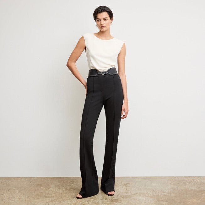 Hart Flare Trouser - Butter Ponte, Black / Black, alternate image number 5