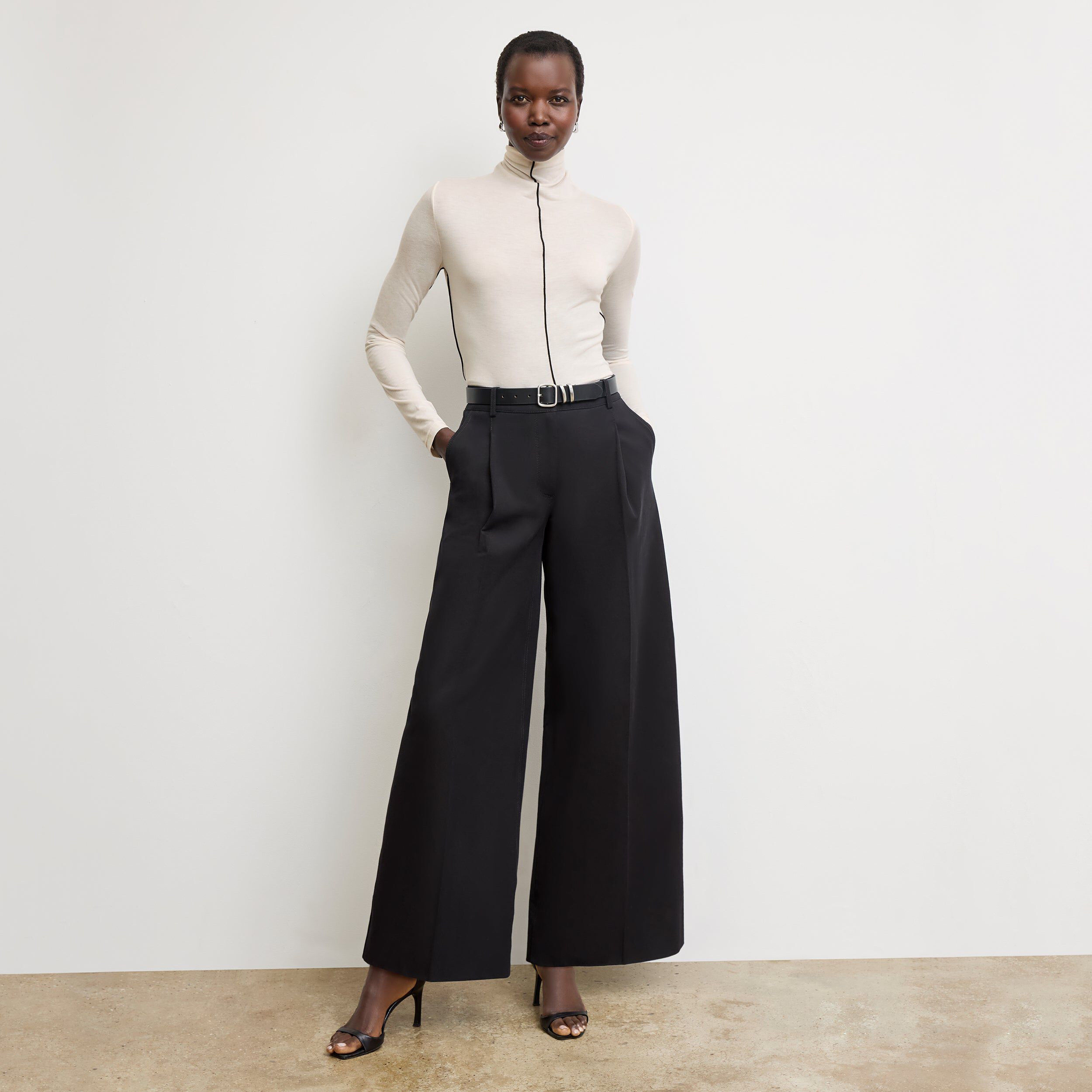 Harrison Wide Pleated Jean - Better Than Denim, Black / Black, hi-res image number 0