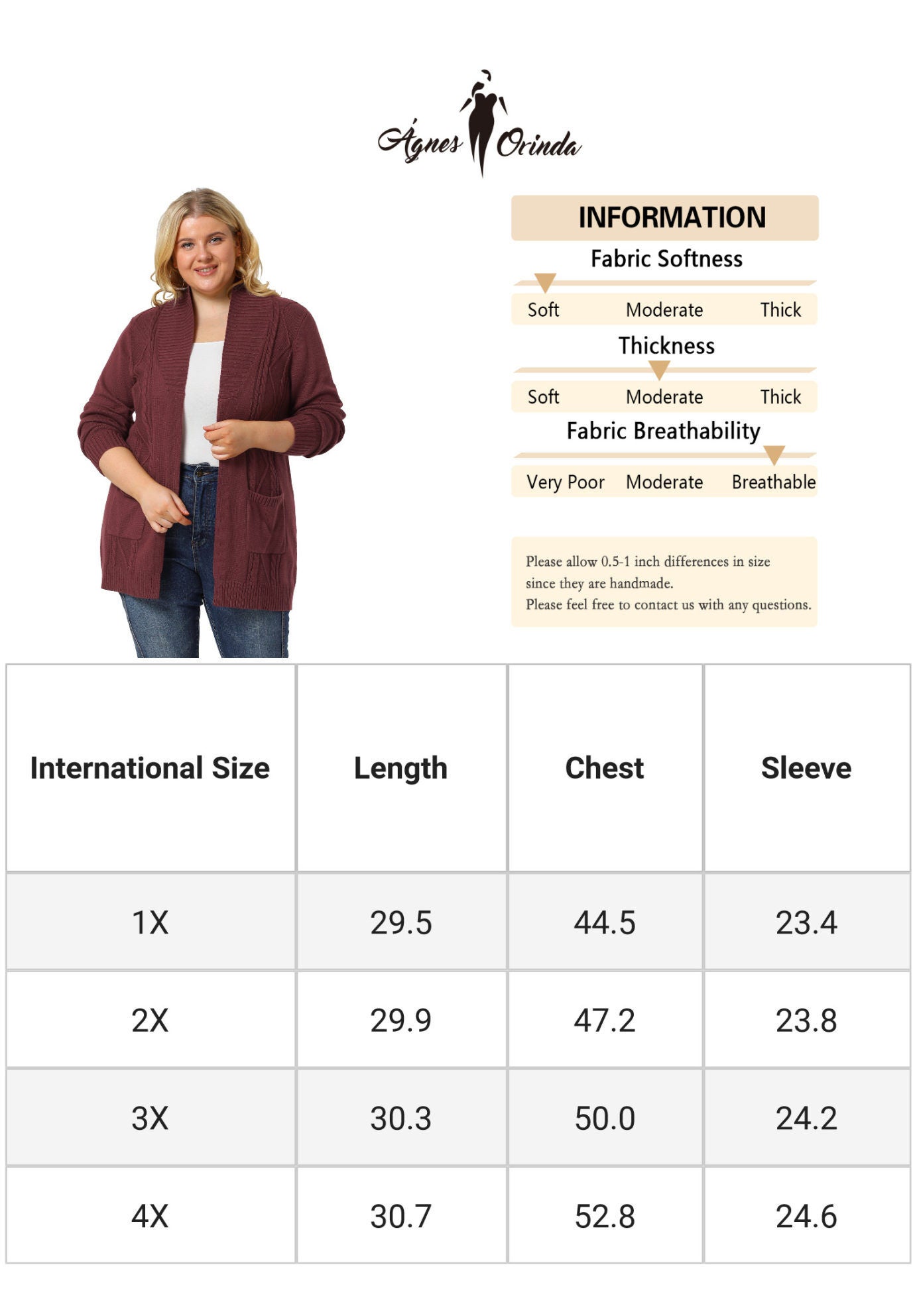 SHAWL COLLAR OPEN FRONT SWEATER CARDIGAN, Burgundy / Red, alternate image number 4