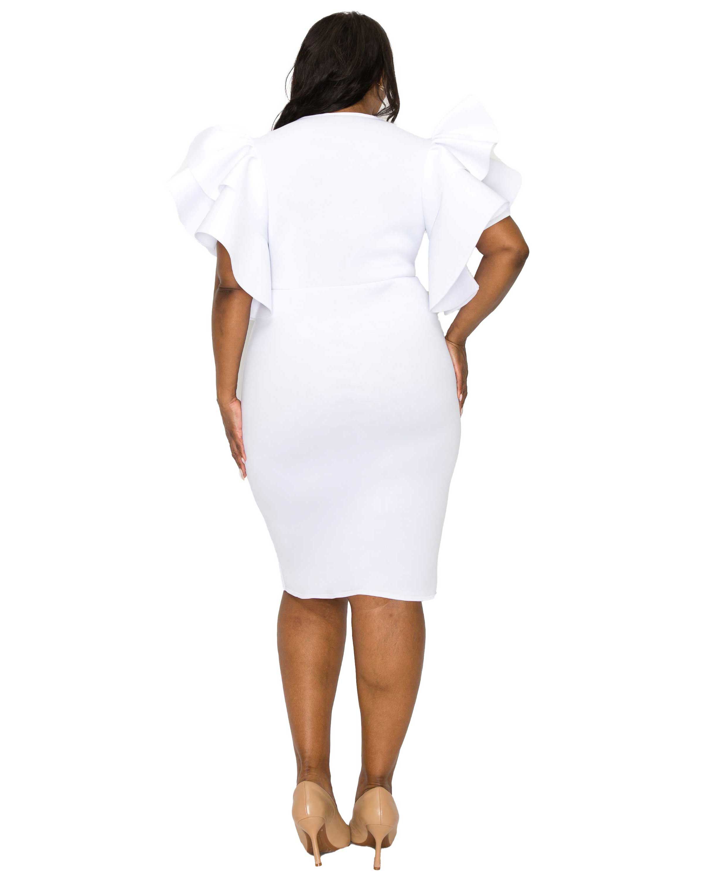 Aaliyah Statement Dress, White / White, alternate image number 2