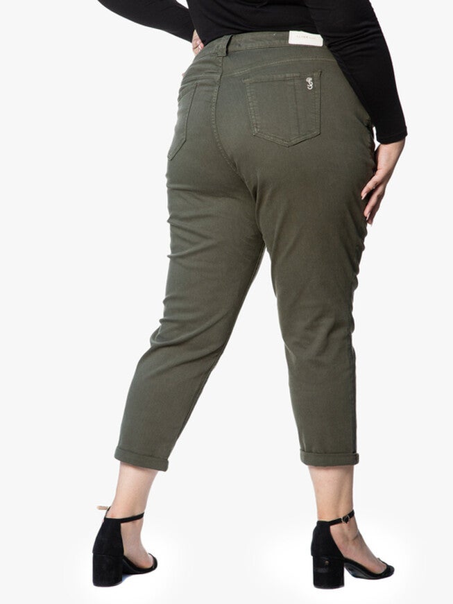 Mid Rise Boyfriend - Bronze Green, BRONZE GREEN / Forest Green, alternate image number 1